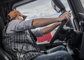 ridic kamionu v kabine